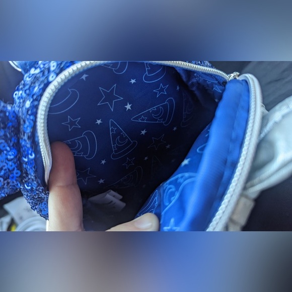 ?SALE? NWOT Loungefly Disney Parks Wishes Come True Blue Sequin Mini Backpack main image 6